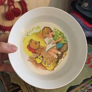 Disney White Winnie the Pooh & Friends Kids Bowl with Colorful Character Art